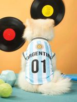 Vêtements pour animaux de compagnie (chiens et chats) de petite, moyenne et grande taille : T-shirt de sport imprimé léger et confortable, Sweat-shirt de football, Vêtements de mode douillets
