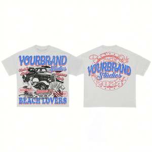 T-shirts pour hommes vintage personnalisés en coton/fibre de bambou, coupe classique, manches courtes, respirants, décontractés, tissu tricoté premium vieilli - Product Image 4