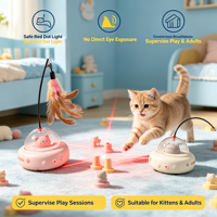 Jouet automatique multifonction pour chat, pointeur laser auto-mobile, plume remplaçable pour chat d'intérieur