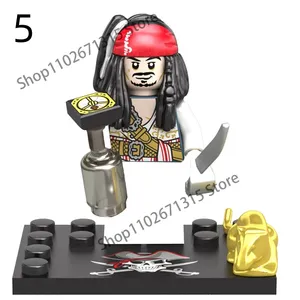 Pirates <span class=keywords><strong>des</strong></span> <span class=keywords><strong>Caraïbes</strong></span> Jack Sparrow Figurines de film classiques Accessoires de tête Blocs de construction Jouet de construction en plastique 14 ans et plus - Product Image 6