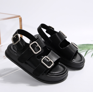 Nuovi sandali per bambini alla moda e alla moda con punta aperta scarpe da spiaggia da ragazza con fondo morbido sandali bianchi - Product Image 6