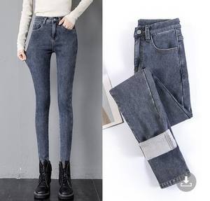 Jeans caldi invernali donna a vita alta pantaloni di <span class=keywords><strong>velluto</strong></span> Casual Jeans per donna pantaloni taglie forti 812-1627 - Product Image 5