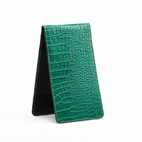 Porta Scorecard da Golf in Pelle PU Verde e Nero, Custodia per Libro dei Metri, Accessori Golf Personalizzati in Stile Coccodrillo
