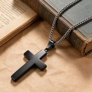 Collar con Colgante de Cruz para Hombre y Mujer, Acero Inoxidable, Joyería Cristiana Minimalista, Regalo Religioso Unisex - Product Image 3