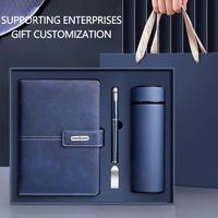 Coffret Cadeau d'Entreprise Premium IStapromo : Carnet en PU avec Impression ou Gravure de Logo Personnalisé, Gobelet Isotherme en Acier Inoxydable et Clé USB