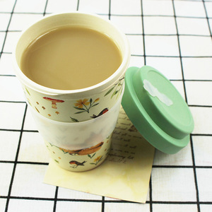 Couvercle et couvercle en silicone personnalisés, tasse à café <span class=keywords><strong>réutilisable</strong></span> en fibre de <span class=keywords><strong>bambou</strong></span> - Product Image 5