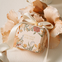 CSMD Chinesische Hersteller Perle Dekoration Kleine Größe Lila Farbe Quadrat Hochzeit Schokolade Verpackung Box für Gäste Tür Geschenke