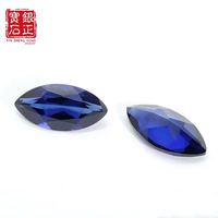 Safir Biru Royal Buatan Laboratorium Marquise 1.5*3-6*12mm, Korundum Sintetis Lepas dengan Sertifikat AGL untuk Pembuatan Perhiasan