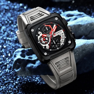 Montres pour hommes CURREN 8461, marque haut de gamme, montre-bracelet à quartz carrée de luxe, originale, étanche, chronographe lumineux pour hommes - Product Image 3