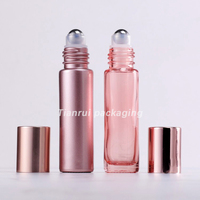 Bouteilles de parfum portables en verre de 5ml, 10ml, en gros, en or Rose, en rouleau d'huile essentielle