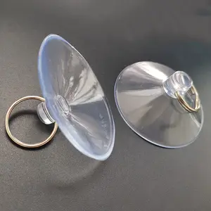 Ventouse perforée de 6cm, ventouse en verre PVC avec anneau en fer