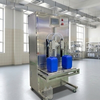 Machine de remplissage semi-automatique à 2 têtes pour bouteilles en plastique, anti-corrosion, pour liquides chimiques corrosifs (HCl) et alcool, avec remplissage par pesage