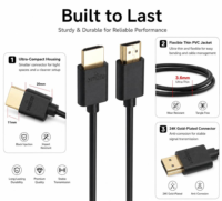 Câble HDMI 2.1 ultra fin 8K 48 Gbps 4K 120 Hz haute vitesse OEM