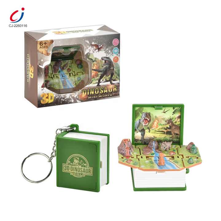 Novidade 3d dinossauro livro castelo chaveiro crianças handheld jogo de  brinquedo pop para fora mini mundo para meninos meninas fidget  descompressão