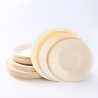 Assiettes jetables en bois de bouleau fantaisie de 160 mm personnalisées, durables, élégantes, fournitures pour événements de mariage en gros