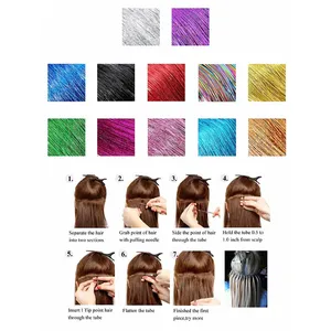 Kit de Extensiones de Cabello Sintético Brillante Resistente al Calor con Cabello de Hada para Niñas, Accesorios Perfectos para Fiestas - Product Image 6