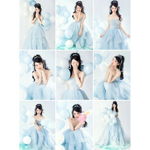 Evening Gown Ball Gown Strapless Empire Waist Organza Candy Color Princess Style Tutu For Birthday Parties Annual Meetings - Product Image 3