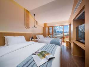 Ensemble de meubles de chambre <span class=keywords><strong>d</strong></span>'hôtel personnalisé XINSHIYI avec lit double et ottoman pour appartement, en contreplaqué avec placage, pieds en bois massif - Product Image 4