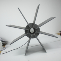 Lampe Colorbo en PET gaufré à double tête de ventilateur, gris