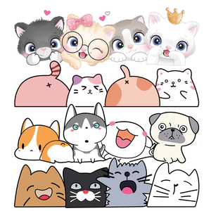 Personalizado lindo gato <span class=keywords><strong>perro</strong></span> vinilo imán parachoques etiqueta adhesiva impresión troquelada impermeable magnético <span class=keywords><strong>coche</strong></span> cuerpo calcomanías - Product Image 3