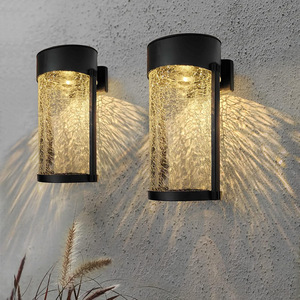 Lampe murale solaire extérieure en verre trempé LED 12V étanche pour jardin, patio, balcon - Product Image 1