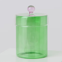 Bocal en verre borosilicate transparent personnalisé soufflé à la main avec couvercle au design de globe 3d bocaux à bonbons en verre fantaisie