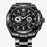 Reloj Mecánico Automático Multifuncional de Lujo, con Manecillas Luminosas de Acero Inoxidable, Resistente al Agua 30M