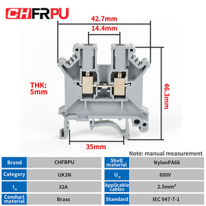 2.5mm thông qua <span class=keywords><strong>Din</strong></span> <span class=keywords><strong>Rail</strong></span> vít nhựa Brass thiết bị đầu cuối uk3n biển Conector điện khối thiết bị đầu cuối điện 35mm <span class=keywords><strong>Din</strong></span> <span class=keywords><strong>Rail</strong></span> gắn - Product Image 5
