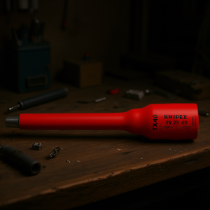 Clé à douille de qualité industrielle Knipex, embout de 1/4 po, poignée droite, TX40, isolée 1000 V, garantie de 3 ans, fabriquée en République tchèque - Product Image 3