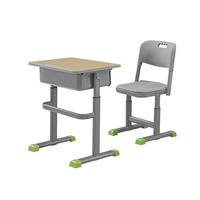 Ensemble moderne et durable de bureau et chaise pour étudiant, idéal pour les salles de classe des écoles primaires, secondaires et supérieures, et les appartements.