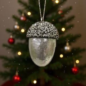 Homeera Acorn Christmas Pendant 9x12cm Champagne Foam Hanging Ornament - Product Image 2