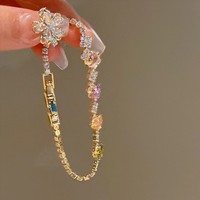Pulseras de diamantes de imitación irregulares, brillantes y coloridas para mujer, joyería exquisita, regalos de cumpleaños