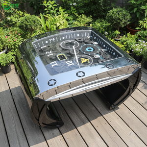 현대 유럽식 시계 모양 시계 1M 대형 공장 맞춤형 표면 연마 홈 데코레이션 스테인리스 스틸 시계 - Product Image 1