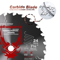 Lame de scie circulaire TCT de 184 mm 24T pour la coupe du bois, qualité bricolage, OEM disponible