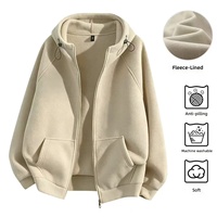 Sweat-shirt à capuche zippé en polaire double face, coupe oversize, manches longues, chaud, unisexe, grandes tailles pour hommes et femmes
