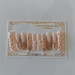 เล็บ<span class=keywords><strong>ปลอม</strong></span>คริสตัลหนาเจลนิ่มขนาด US เล็บ<span class=keywords><strong>ปลอม</strong></span>ทำด้วยมือหรูหราพลอยเทียม10ชิ้น - Product Image 1