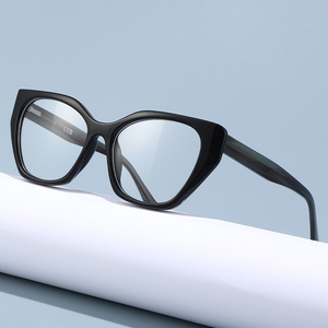 Gafas de Sol Cat <span class=keywords><strong>Eye</strong></span> Negras Clásicas de Moda 6354, Monturas Ópticas de TR90+Acetato para Mujer, Monturas de Gafas Graduadas al por Mayor - Product Image 1