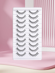 ZYM-DBP-06 ciglia sintetiche arricciate eco-friendly Vegan in fibra chimica domestica riutilizzabile striscia intera alata ciglia finte Mix - Product Image 4