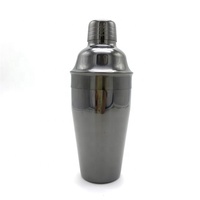 Premium 18oz 550ml PVD pistolet noir plaqué couleur barman outil Mixology Cocktail Martini Mojito boissons mélangeur Cobbler Shaker étain