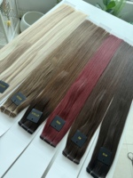 Extensions de cheveux humains 100% naturels, alignées sur les cuticules, à trame plate, qualité supérieure, double épaisseur, vente en gros
