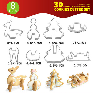 18 Piece <strong>Gingerbread</strong> House Cutters <strong>Kit</strong>,DTDR 3D Christmas House Cookie Cutter Set, Stainless Steel Biscuit Cutter Mold Set - Product Image 4
