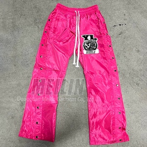 Custom logo Polyester <b>Nylon</b> <b>Pants</b> Flared Sweatpants Side Release Buckle Elastic Waistband <b>Nylon</b> <b>Track</b> <b>Pants</b> Men - Product Image 4