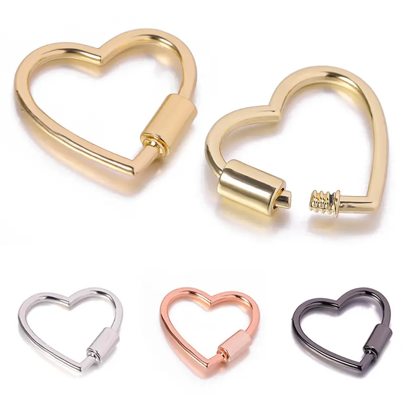Opening Buckle Heart Spring Gate Rings Keychain Leather Bag Strap Dog Chain Buckles Snap Closure Clip Trigger Diy Accessories