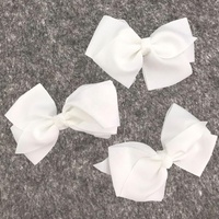 WUJI Ruban gros-grain 100% polyester blanc, style minimaliste moderne, pour décoration de Noël et accessoire de cheveux (nœud), 4 pouces, avec carte de support, produit phare