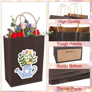 Bolsas de Papel para Regalo con Asas, Bolsas de Regalo Kraft para Fiestas de Cumpleaños, Compras Navideñas, Bodas, Bolsas de Papel de Regalo de Lujo - Product Image 3