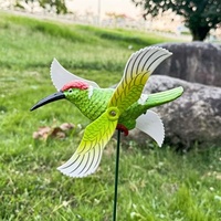 Artesanías de hierro para jardinería, artesanías de metal, adornos de plástico para flores, decoraciones de jardín para exteriores, adornos de pájaros que se mueven con el viento.