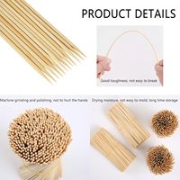 Haute qualité 100% naturel BBQ brochette guimauve bâtons de rôtissage jetable bambou Barbecue brochettes tailles 5*400mm