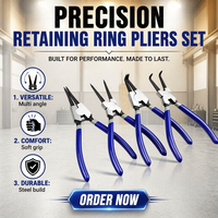 Portable Internal External Retaining Clips Multifunctional Crimping Snap Ring Circlip Pliers Soft Grip Plastic for Industrial