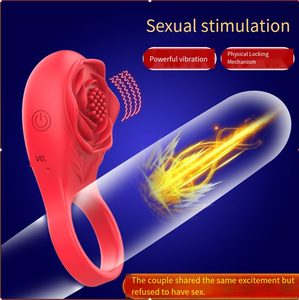 Juguete de Resonancia para Parejas, Anillo de Bloqueo con Forma de Rosa para Estimulación del Clítoris y Retraso de la Eyaculación, Juguete Sexual Vibrador Inalámbrico - Product Image 4