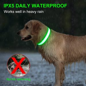 <span class=keywords><strong>Collar</strong></span> Reflectante Luminoso para Mascotas, Personalizado, Impermeable, con Luz Intermitente, Ajustable, Recargable por USB Tipo-C, de Lujo, con LED, para Perros - Product Image 5